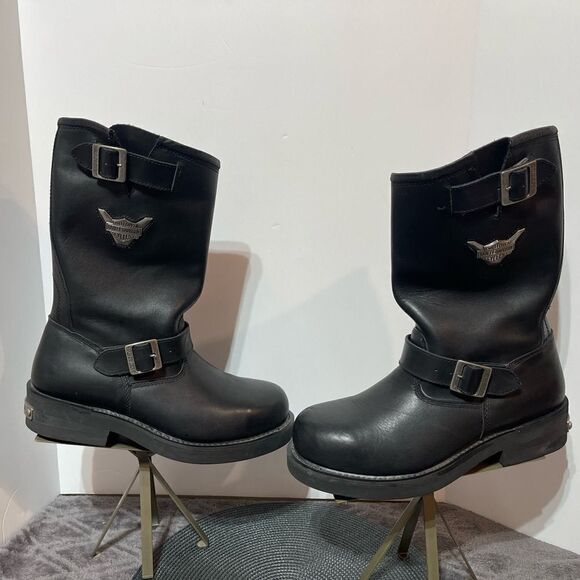 Harley Davidson Steel Toe 91137 ST Mega Conductor Boots Black Size 11.5 Men NWOT - Picture 1 of 16